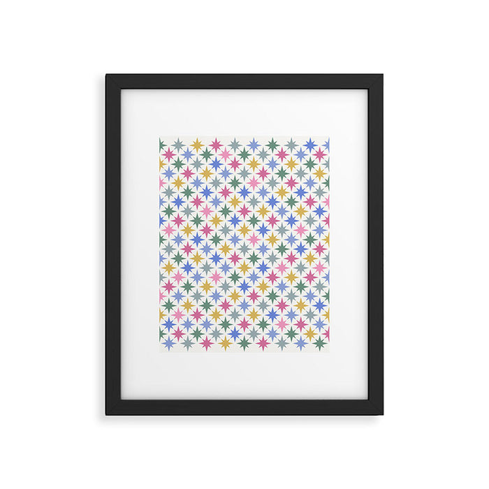 Starry Art Deco Pattern Multicolor II Framed Art Print Gallery Image 1