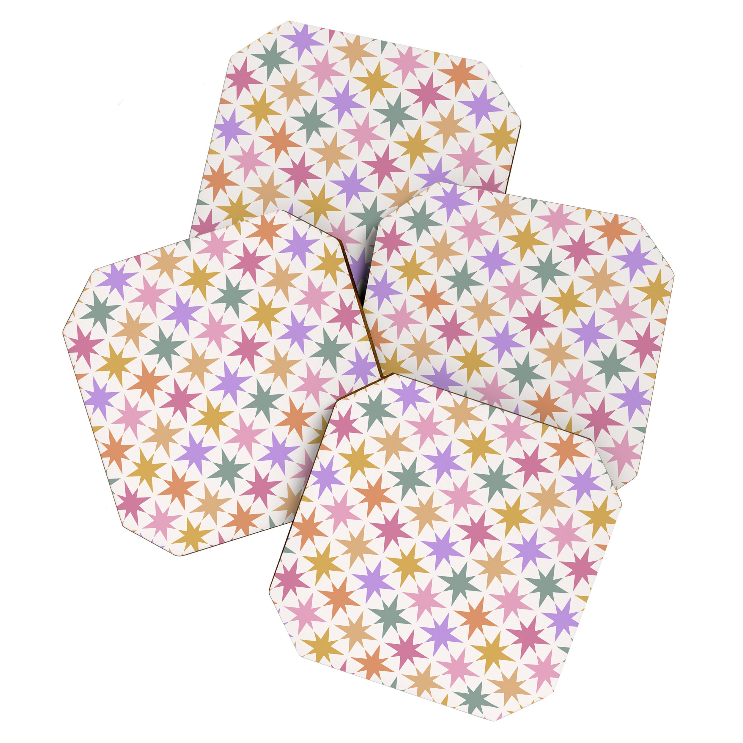 Starry Art Deco Pattern Multicolor IV Coaster Gallery Image 1