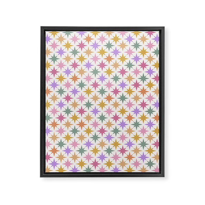 Starry Art Deco Pattern Multicolor IV Framed Canvas Print Gallery Image 1