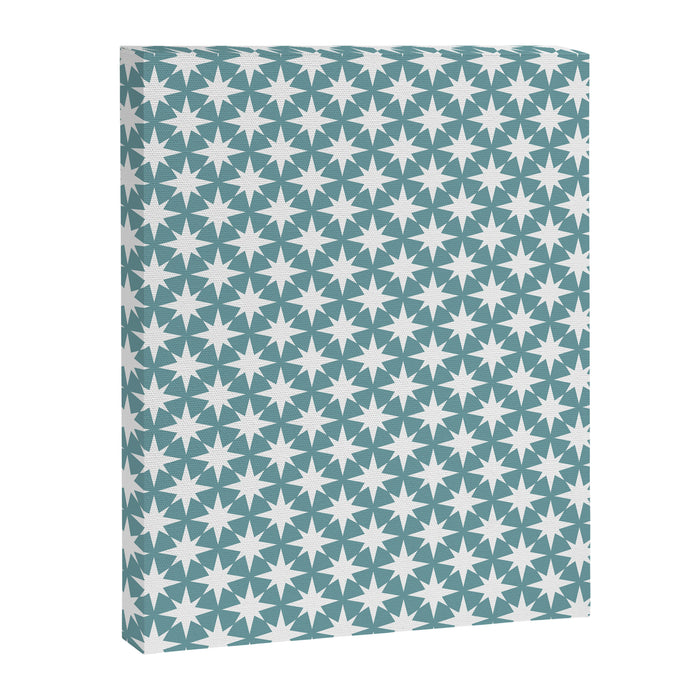 Starry Art Deco Pattern XI Teal Green Canvas Print Gallery Image 1