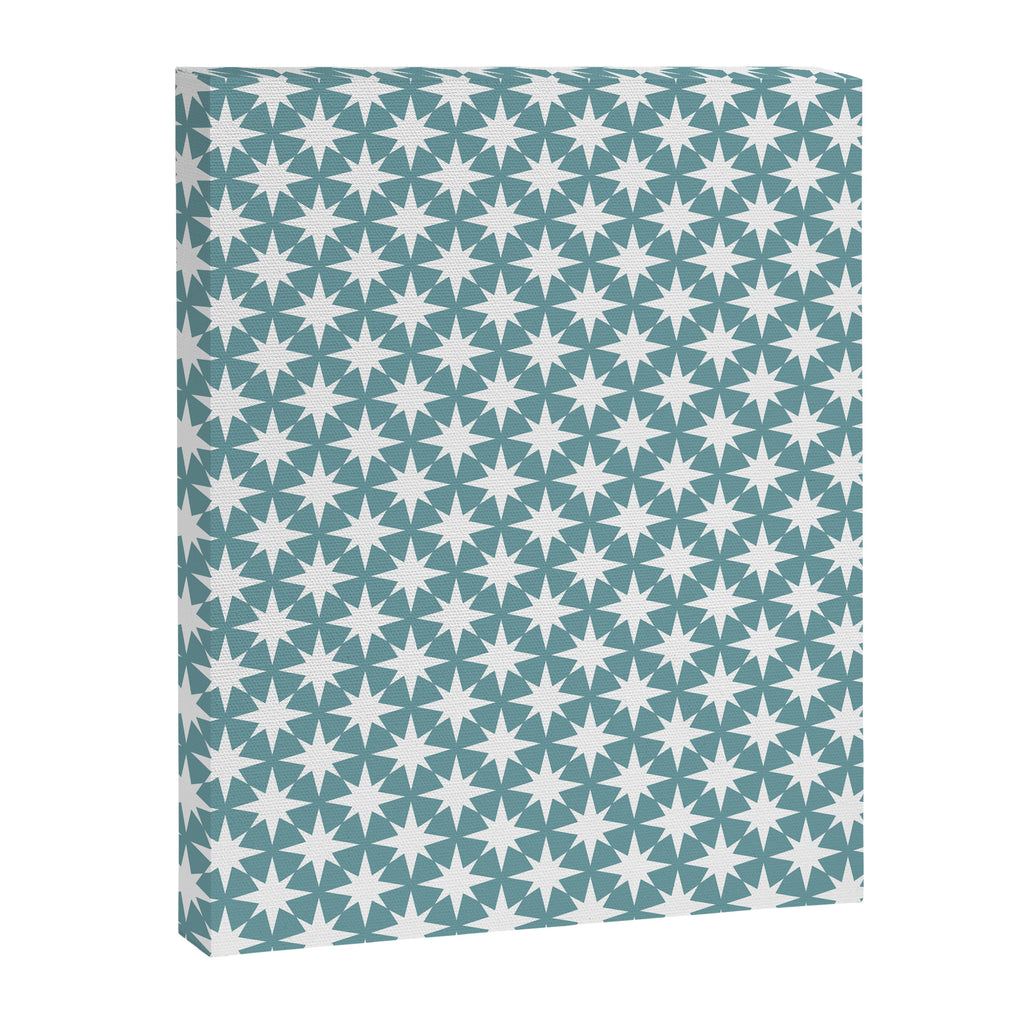 Starry Art Deco Pattern XI Teal Green Canvas Print Gallery Image 8