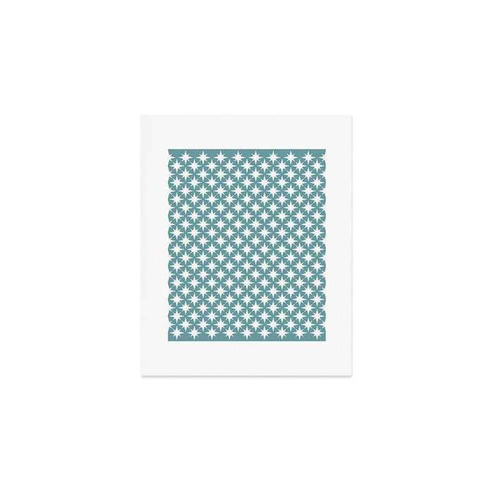 Starry Art Deco Pattern XI Teal Green Art Print Gallery Image 1
