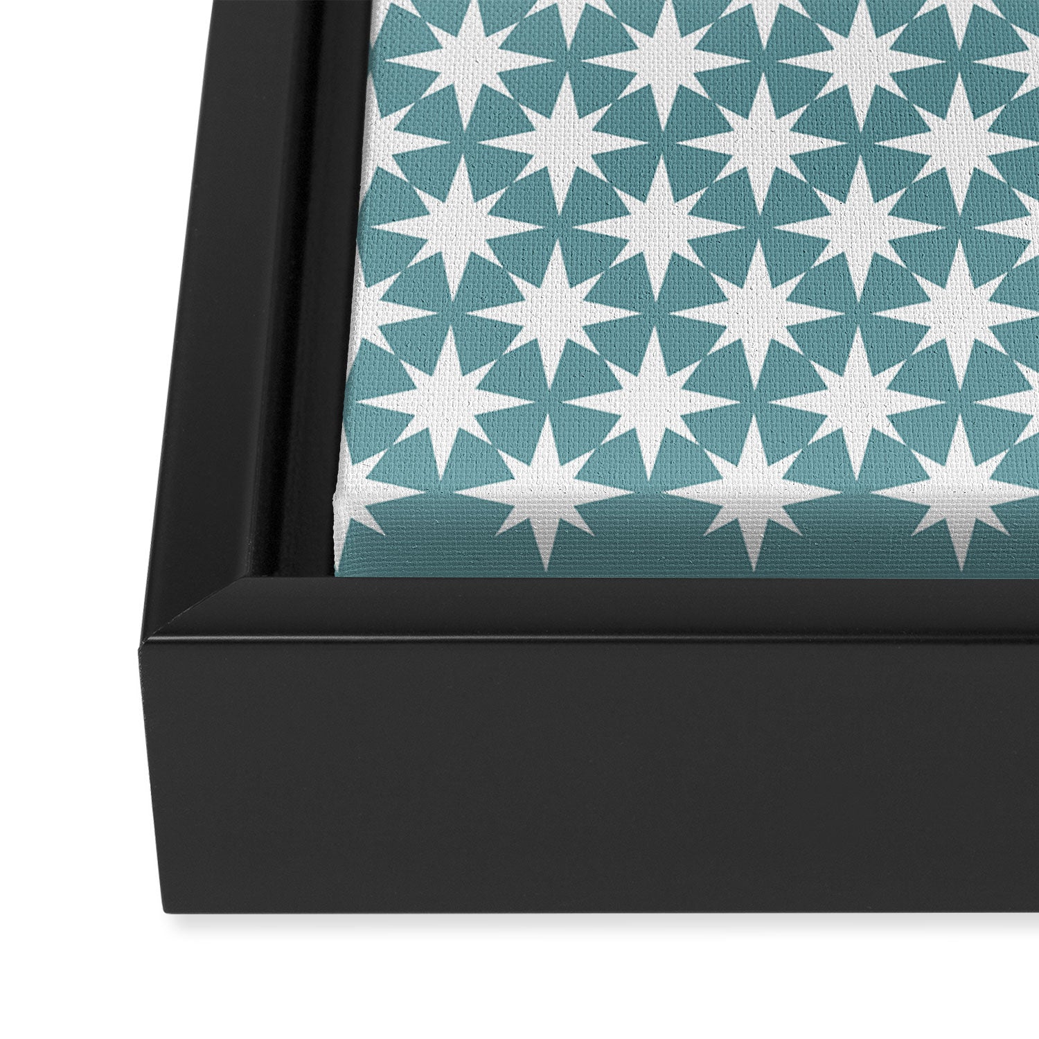 Starry Art Deco Pattern XI Teal Green Framed Canvas Print Gallery Image 3