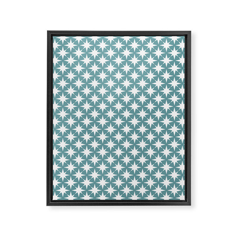 Starry Art Deco Pattern XI Teal Green Framed Canvas Print Gallery Image 8