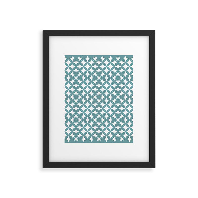 Starry Art Deco Pattern XI Teal Green Framed Art Print Gallery Image 6