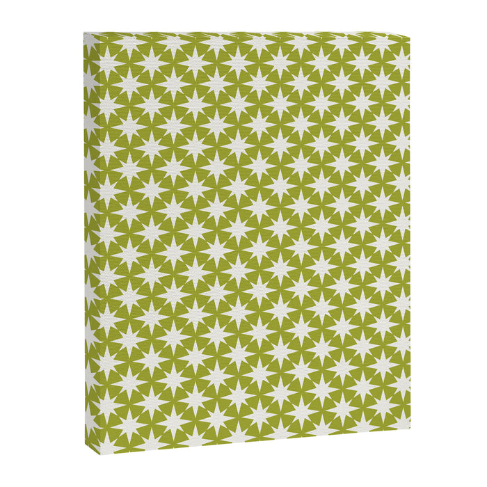 Starry Art Deco Pattern XLVII Lime Green Canvas Print Gallery Image 1