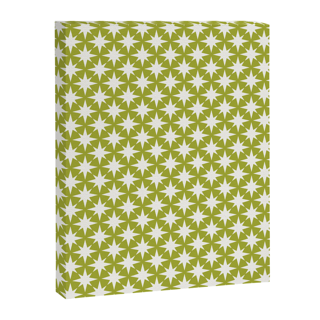 Starry Art Deco Pattern XLVII Lime Green Canvas Print Gallery Image 8