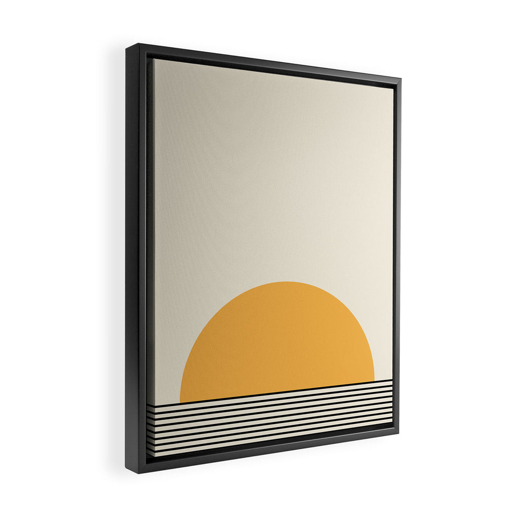 Sunrise / Sunset VI - Yellow & Black Framed Canvas Print Gallery Image 2
