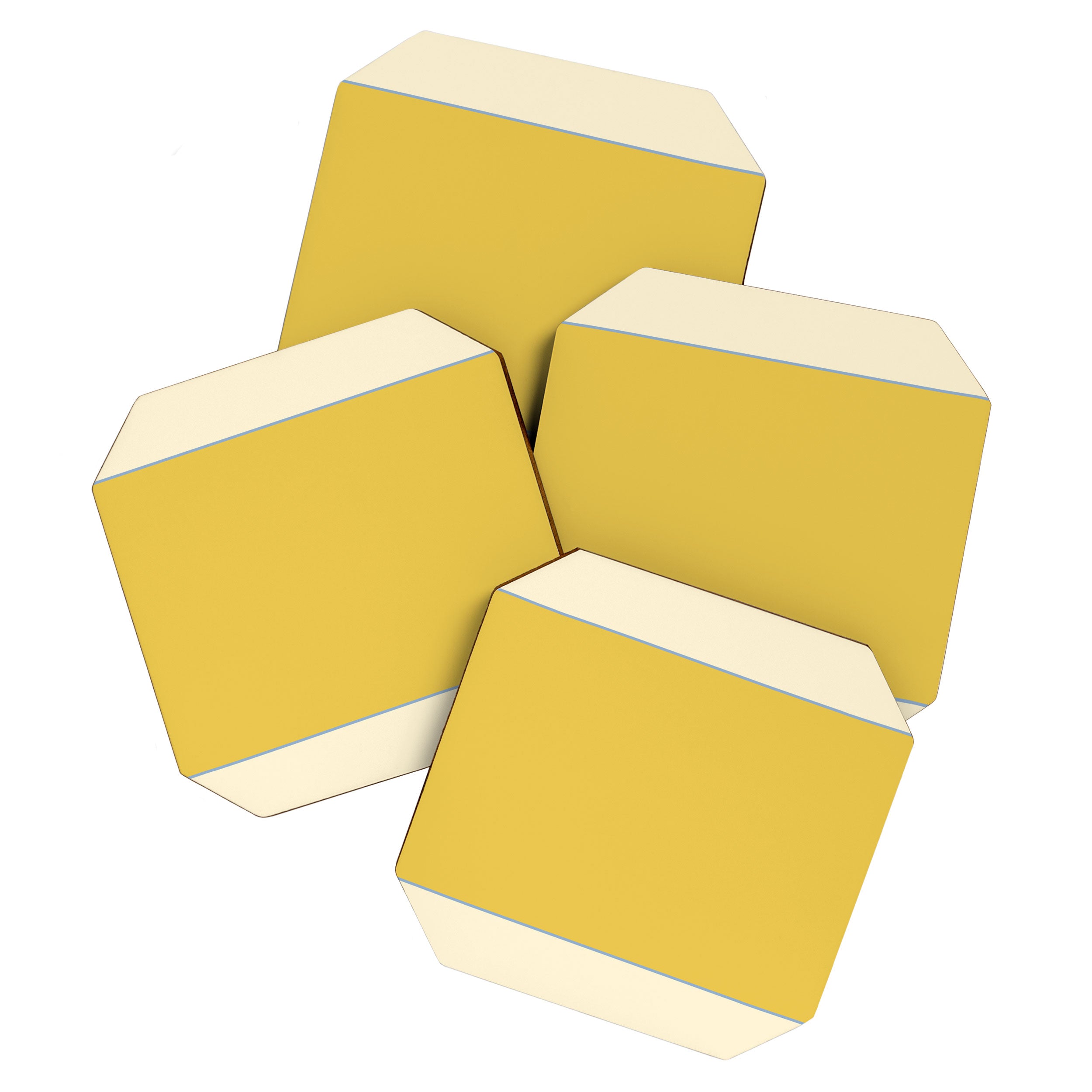 Sunshine Yellow Color Block Warm Vintage Coaster Gallery Image 1