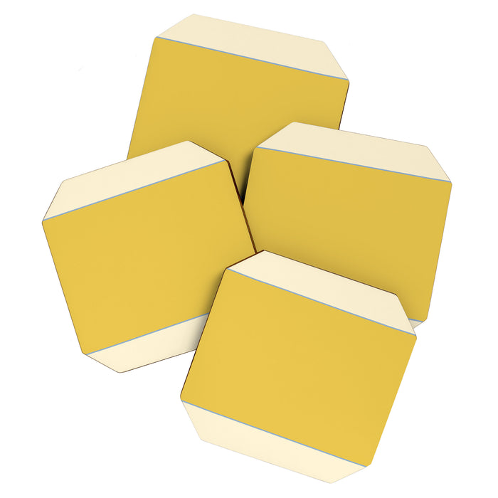 Sunshine Yellow Color Block Warm Vintage Coaster Gallery Image 1