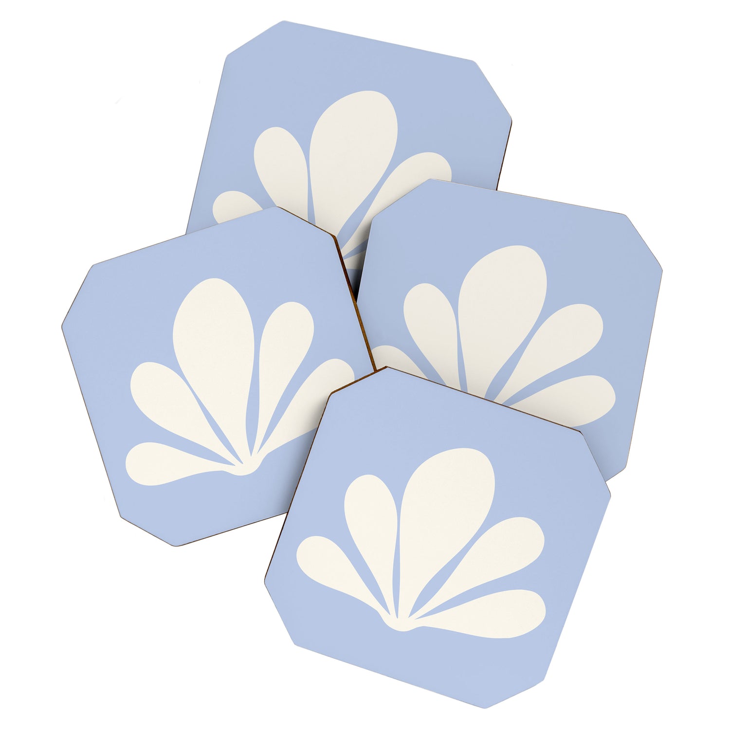 Tropical Plant Minimalism - Blue Coaster Gallery Image 1
