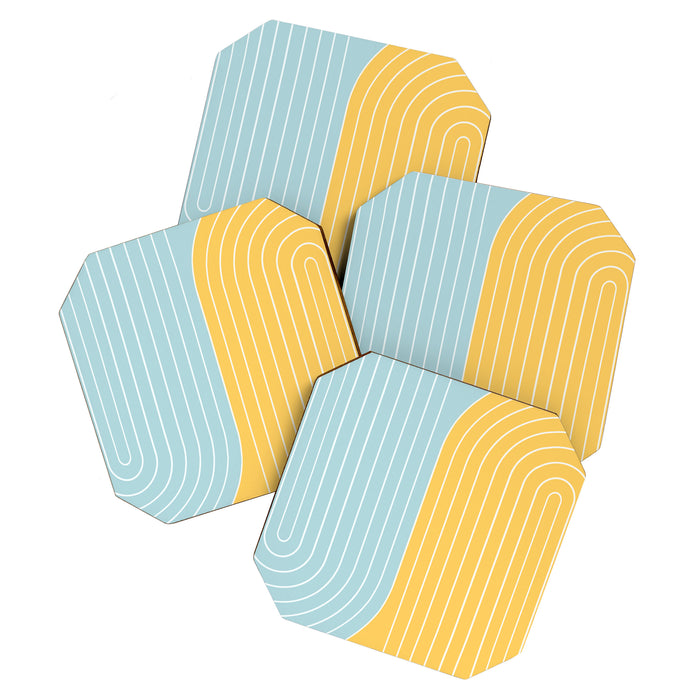 Two Tone Line Curvature II Coaster Gallery Image 1