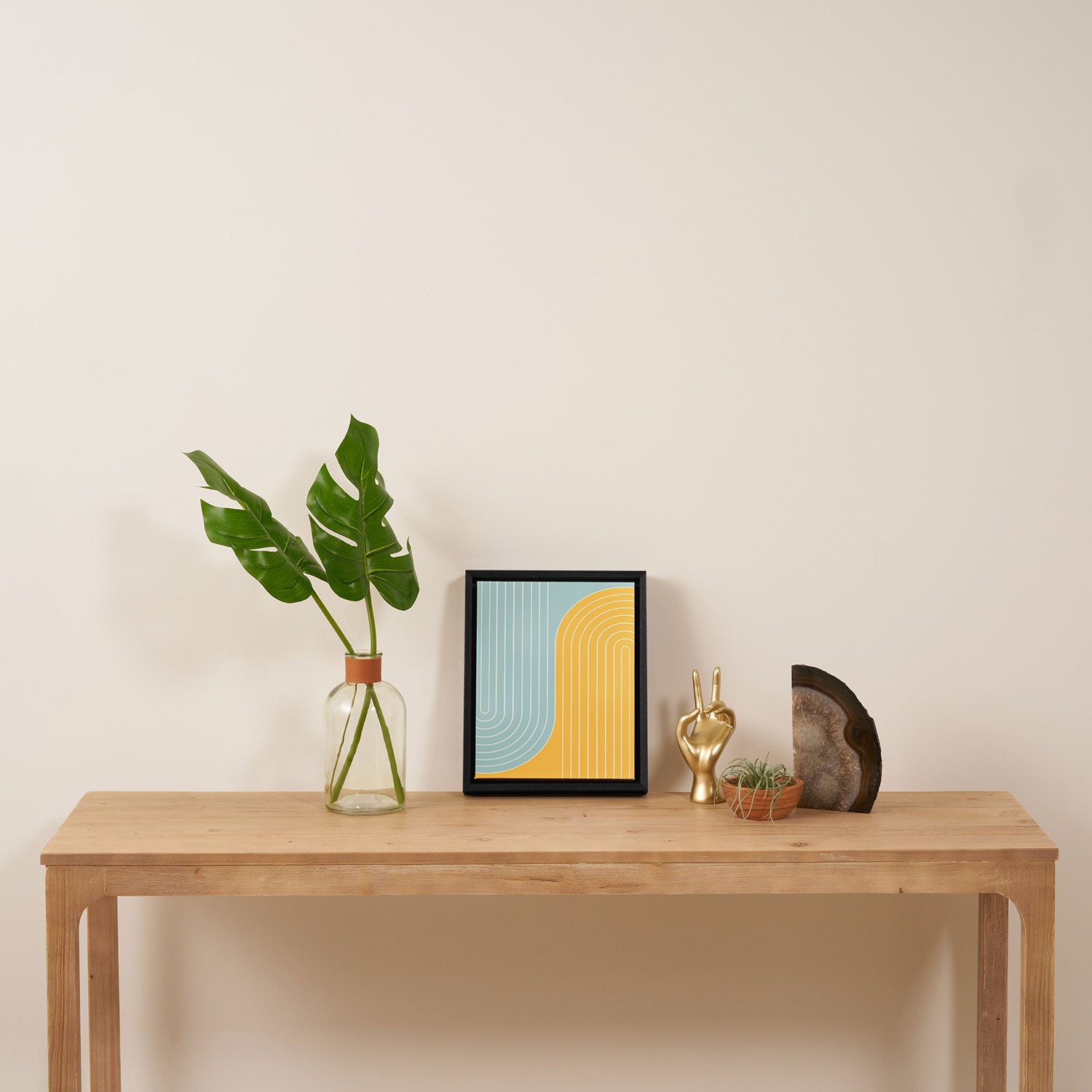 Two Tone Line Curvature II Framed Canvas Print Gallery Image 4