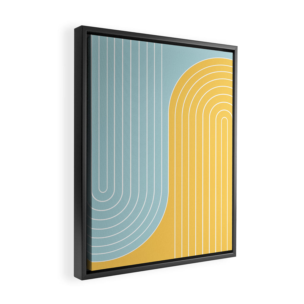Two Tone Line Curvature II Framed Canvas Print Gallery Image 2