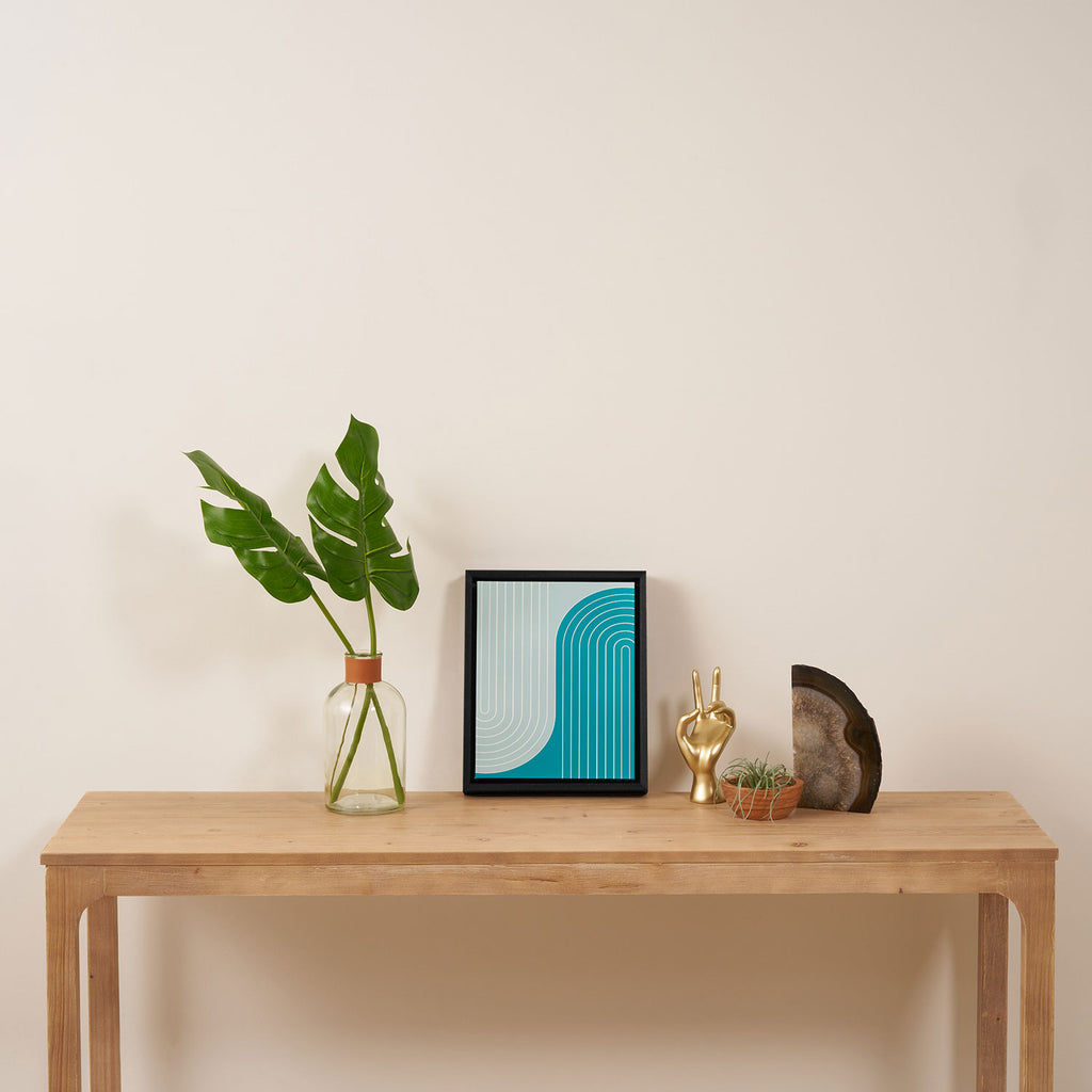 Two Tone Line Curvature IV Framed Canvas Print Gallery Image 4