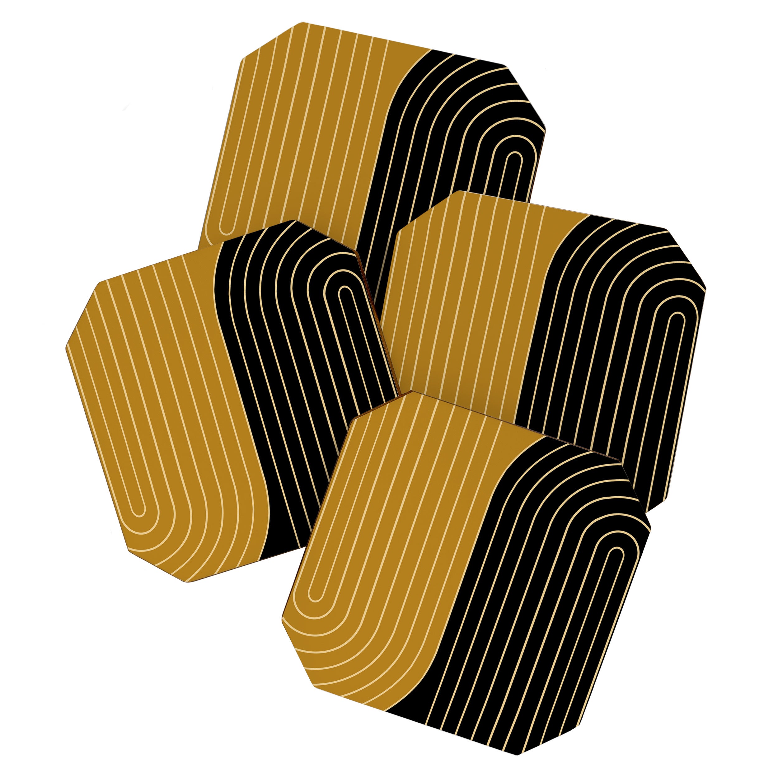 Two Tone Line Curvature IX Coaster Gallery Image 1