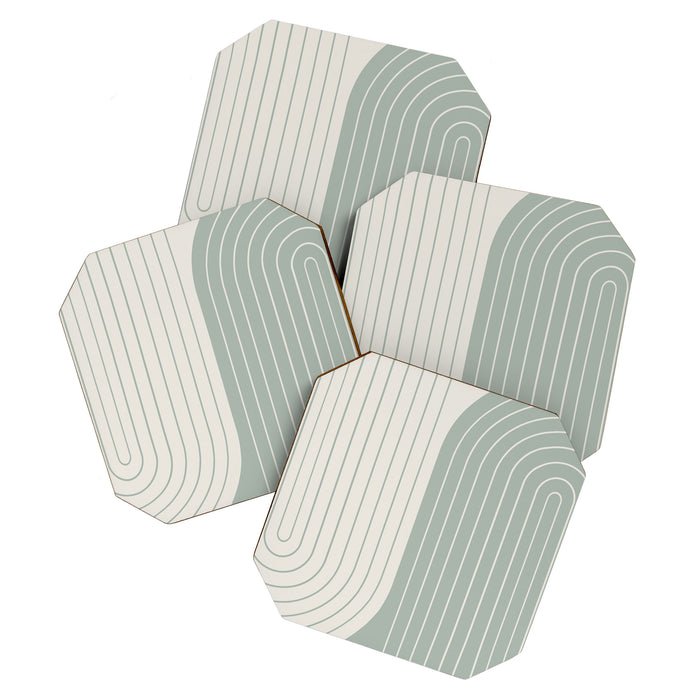Two Tone Line Curvature LIII Coaster Gallery Image 1