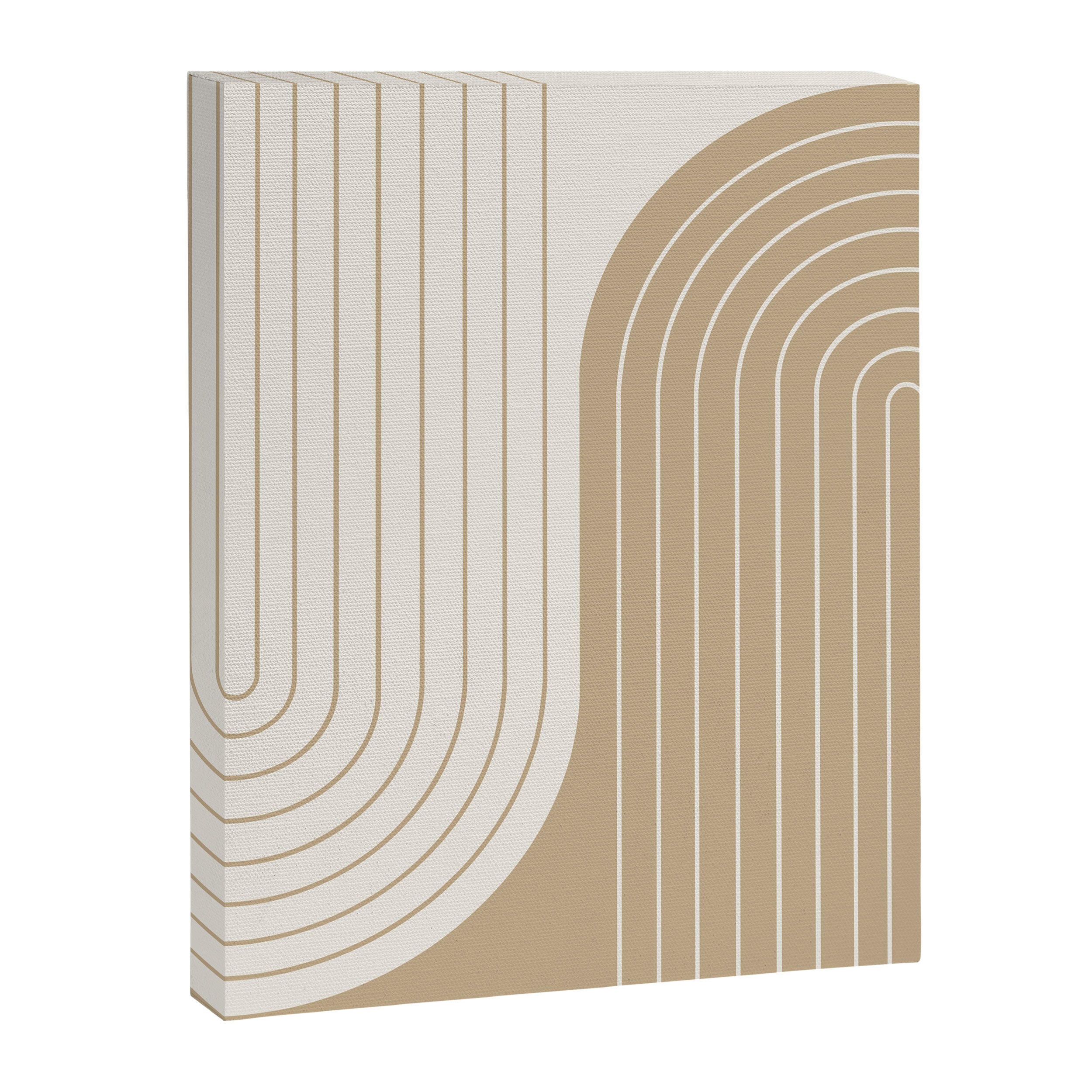 Two Tone Line Curvature LXV Earthy Boho Modern Arch Abstract Canvas Print Gallery Image 6