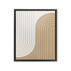 Two Tone Line Curvature LXV Earthy Boho Modern Arch Abstract Framed Canvas Print Gallery Image 6