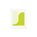 Two Tone Line Curvature LXXVII Lime Green Modern Arch Abstract Art Print Gallery Image 1