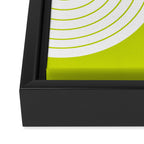 Two Tone Line Curvature LXXVII Lime Green Modern Arch Abstract Framed Canvas Print Gallery Image 3
