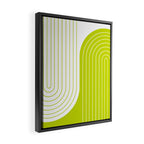 Two Tone Line Curvature LXXVII Lime Green Modern Arch Abstract Framed Canvas Print Gallery Image 2