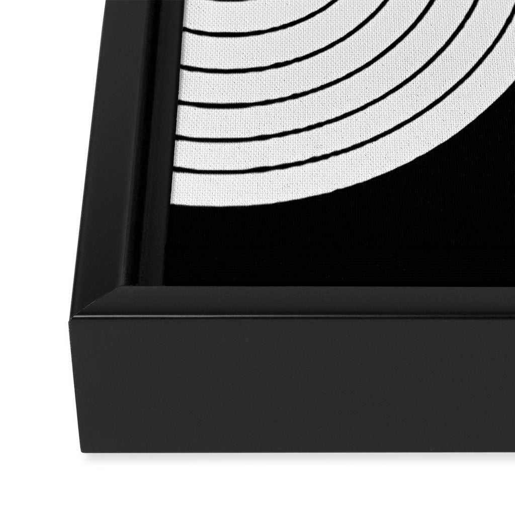 Two Tone Line Curvature VIII Black and White Modern Arch Abstract Framed Canvas Print Gallery Image 3