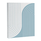 Two Tone Line Curvature XV Sky Blue Modern Arch Abstract Canvas Print Gallery Image 6