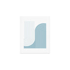 Two Tone Line Curvature XV Sky Blue Modern Arch Abstract Art Print Gallery Image 1