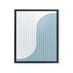 Two Tone Line Curvature XV Sky Blue Modern Arch Abstract Framed Canvas Print Gallery Image 6