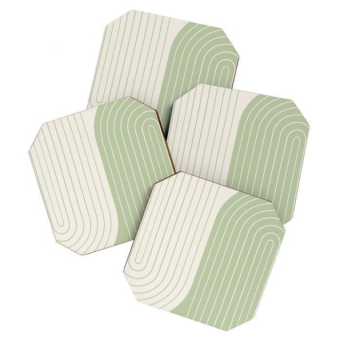 Two Tone Line Curvature XVI Coaster Gallery Image 1