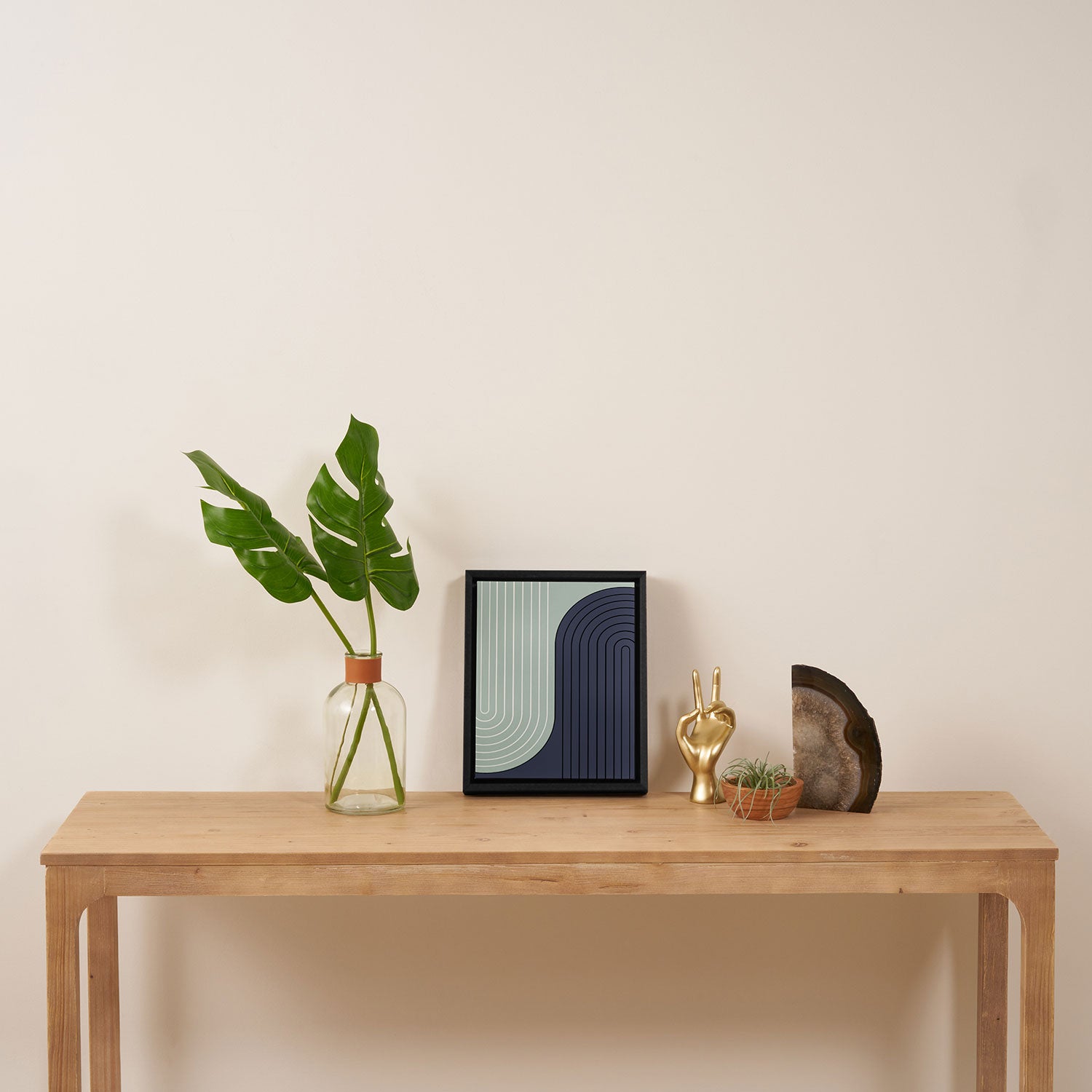Two Tone Line Curvature XXII  Framed Canvas Print Gallery Image 4