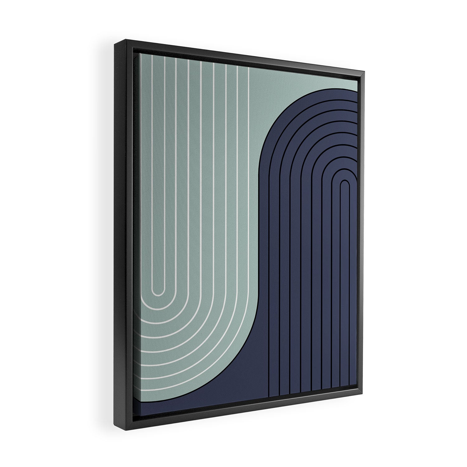 Two Tone Line Curvature XXII  Framed Canvas Print Gallery Image 2