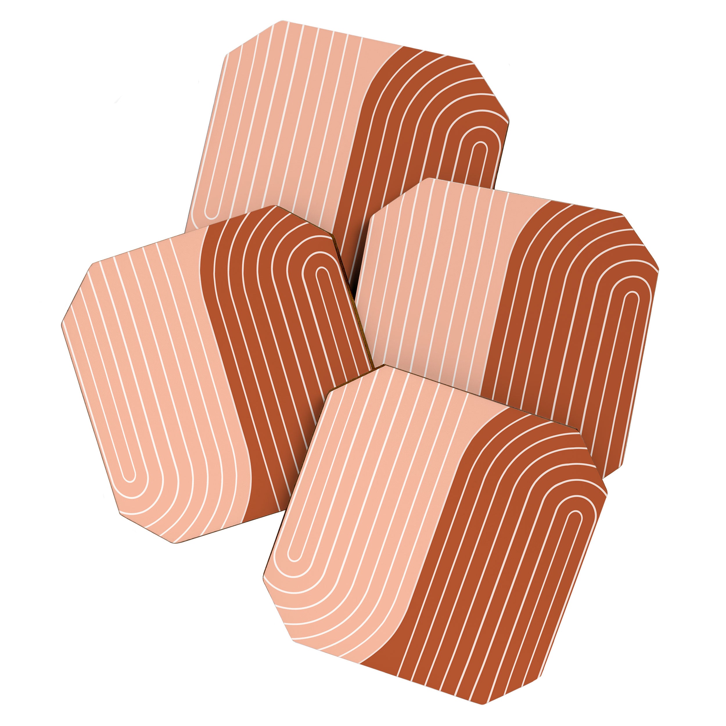Two Tone Line Curvature XXIX Coaster Gallery Image 1