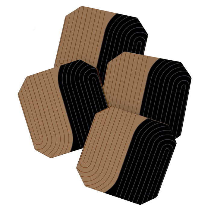 Two Tone Line Curvature XXXVI Coaster Gallery Image 1