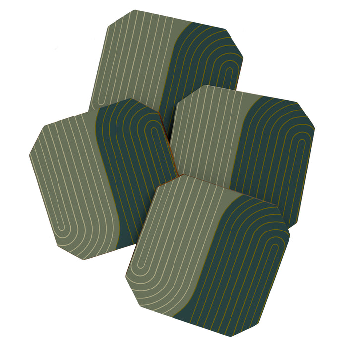Two Tone Line Curvature XXXVII Coaster Gallery Image 1