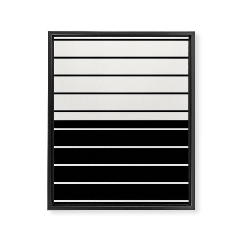Two Tone Stripes - Black and White Framed Canvas Print Gallery Image 8