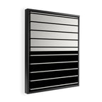 Two Tone Stripes - Black and White Framed Canvas Print Gallery Image 2