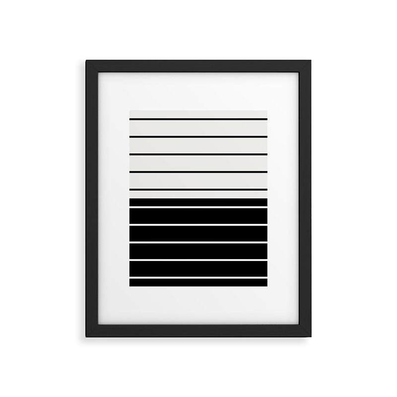 Two Tone Stripes - Black and White Framed Art Print Gallery Image 6
