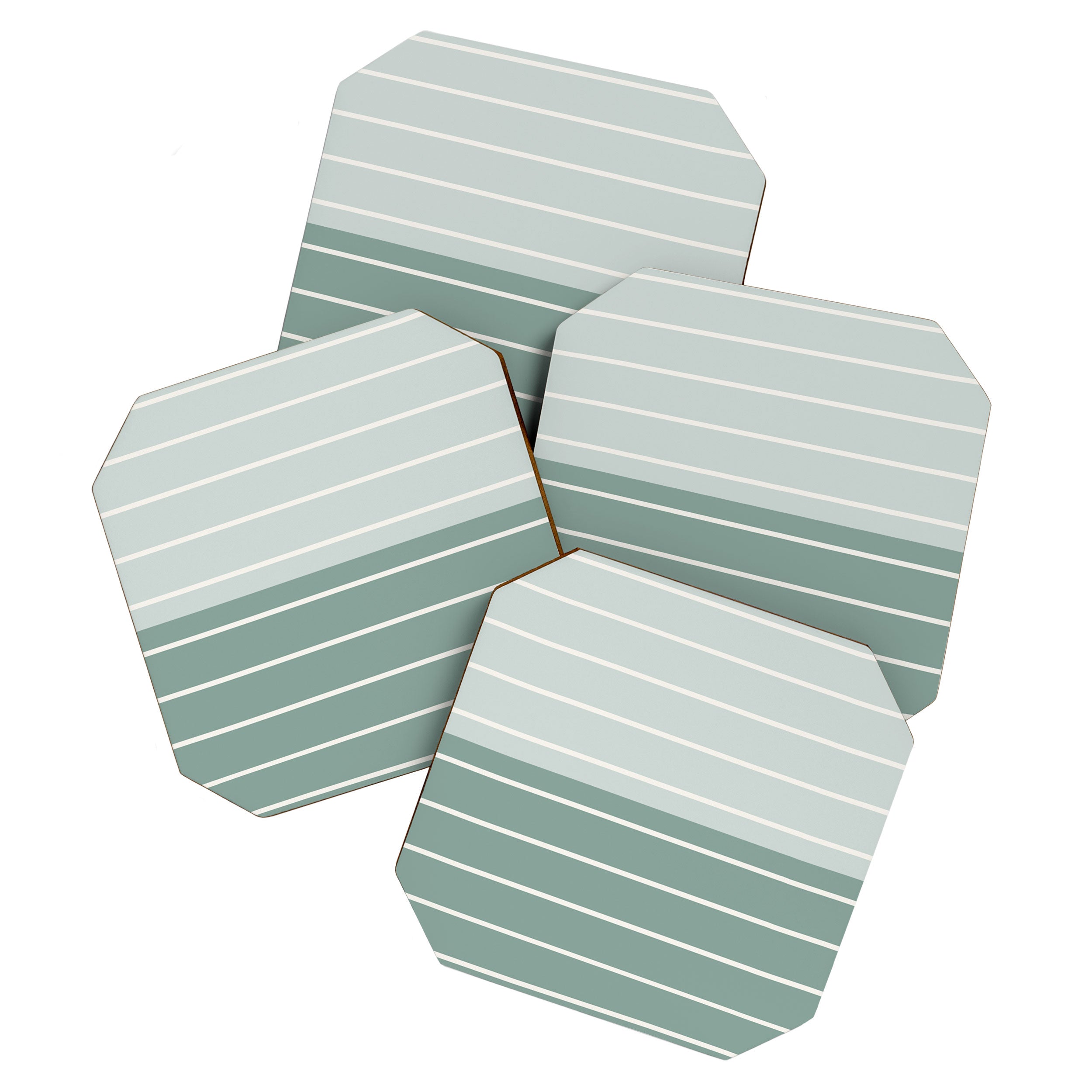 Two Tone Stripes - Sage Coaster Gallery Image 1