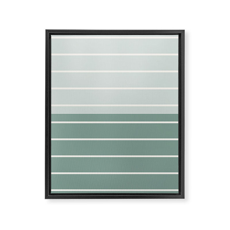 Two Tone Stripes - Sage Framed Canvas Print Gallery Image 8