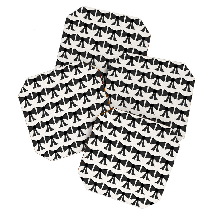 Vintage Bows I Black and White Coaster Gallery Image 1