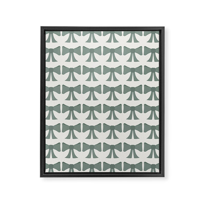 Vintage Bows II Green Framed Canvas Print Gallery Image 1