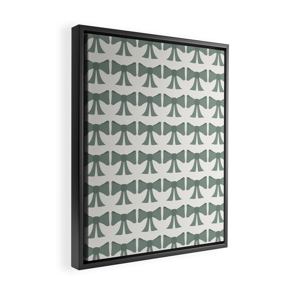 Vintage Bows II Green Framed Canvas Print Gallery Image 2