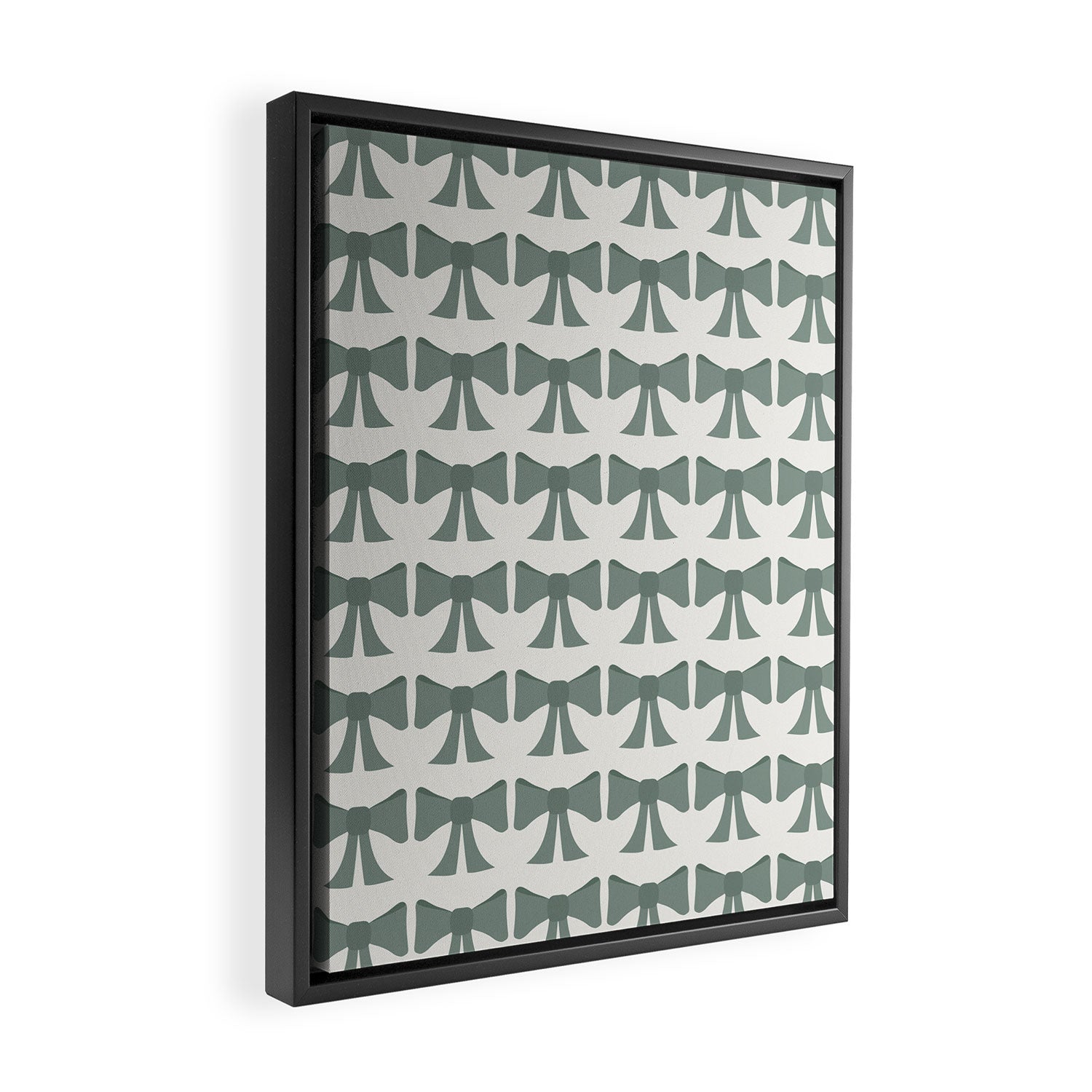 Vintage Bows II Green Framed Canvas Print Gallery Image 2