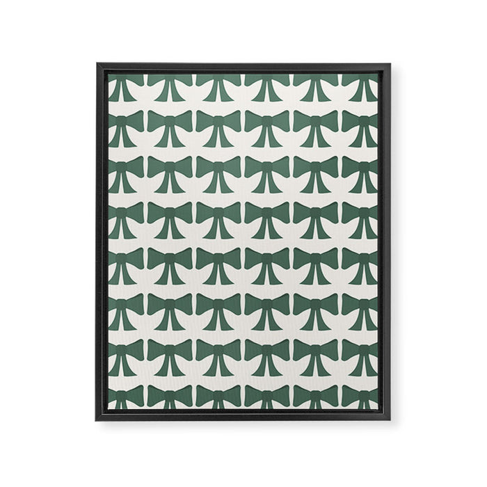 Vintage Bows IV Green Framed Canvas Print Gallery Image 1