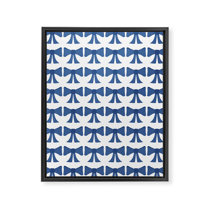 Vintage Bows V Blue Framed Canvas Print Gallery Image 1
