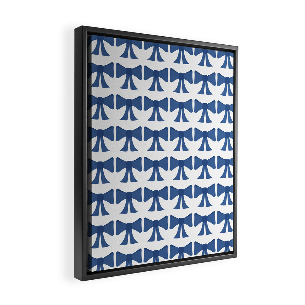 Vintage Bows V Blue Framed Canvas Print Gallery Image 2