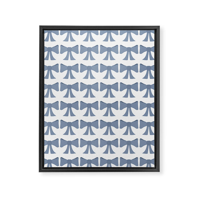 Vintage Bows VII Neutral Blue Framed Canvas Print Gallery Image 1