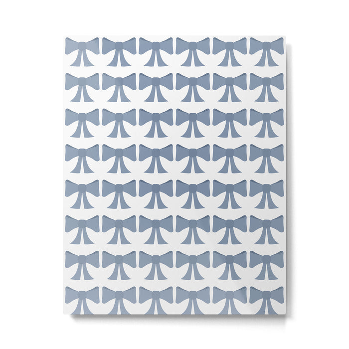 Vintage Bows VII Neutral Blue Metal Print Gallery Image 1